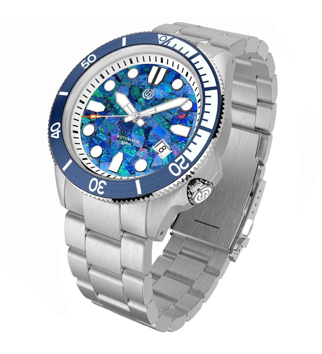 Signum Cuda All Opal Mosaic Dial Date 38 5mm Bezel Extropian